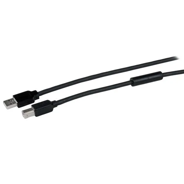 StarTech.com 50ft (15m) Active USB 2.0 A to B Cable, Long USB Printer Cable, 1x USB-A (M), 1x USB-B (M) - Black