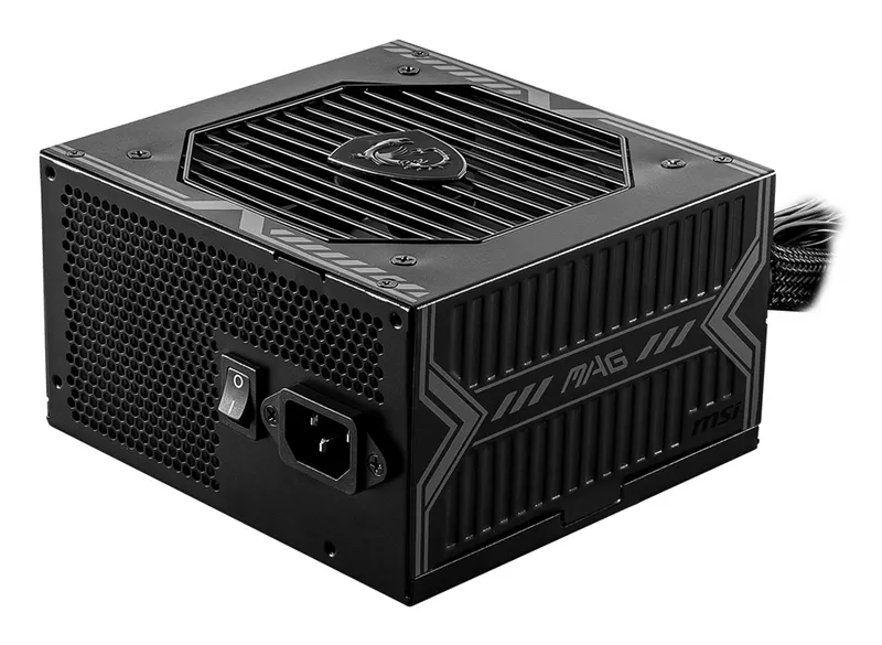 MSI MAG A550BN UK PSU '550W, 80 Plus Bronze certified, 12V Single-Rail, DC-to-DC Circuit, 120mm Fan, Non-Modular, Sleeved Cables, ATX Power Supply Unit, UK Powercord, Black