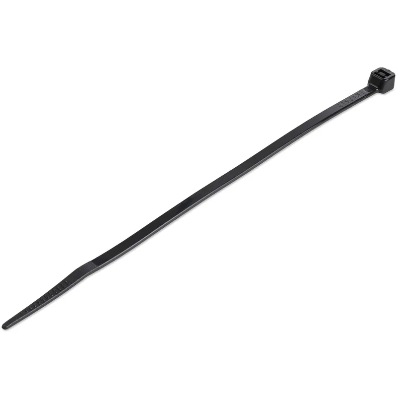 StarTech.com 100-Pack 6"(15cm) Cable Ties - 1/8"(3.6mm) wide, 1-3/8"(39mm) Bundle Diameter, 40lb(18kg) Tensile Strength, Nylon Self Locking Zip Ties with Curved Tip, UL Listed, Black - TAA