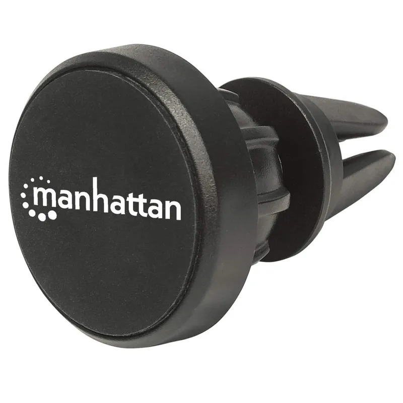 Manhattan Magnetic Car Air-Vent Phone Mount, Adjustable Clip-on, Quick Attach and Release, Non-Skid Pad, Black, Lifetime Warranty