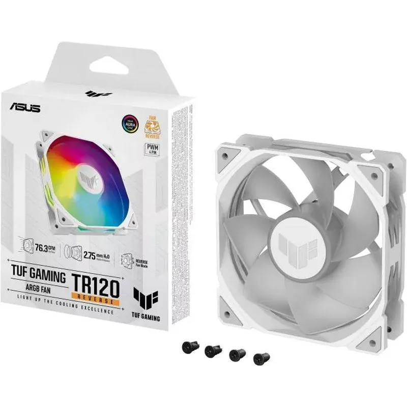 ASUS TUF GAMING TR120 ARGB REVERSE 1-pack White Computer case Air cooler 12 cm