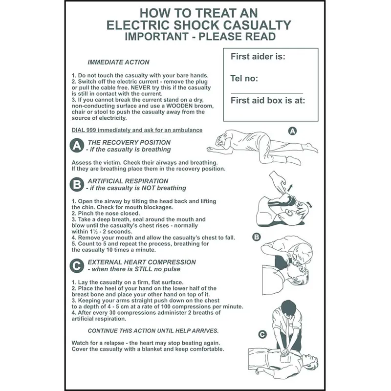 Scan How To Treat An Electric Shock Casualty Sign