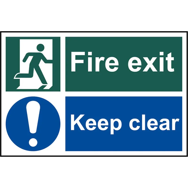Scan Fire Exit Keep Clear Sign