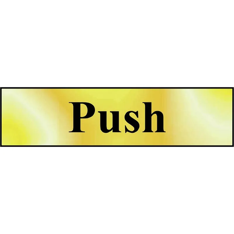 Scan Brass Effect Push Sign