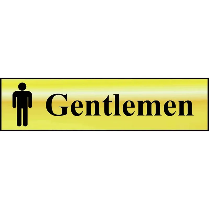 Scan Brass Effect Gentlemen Sign