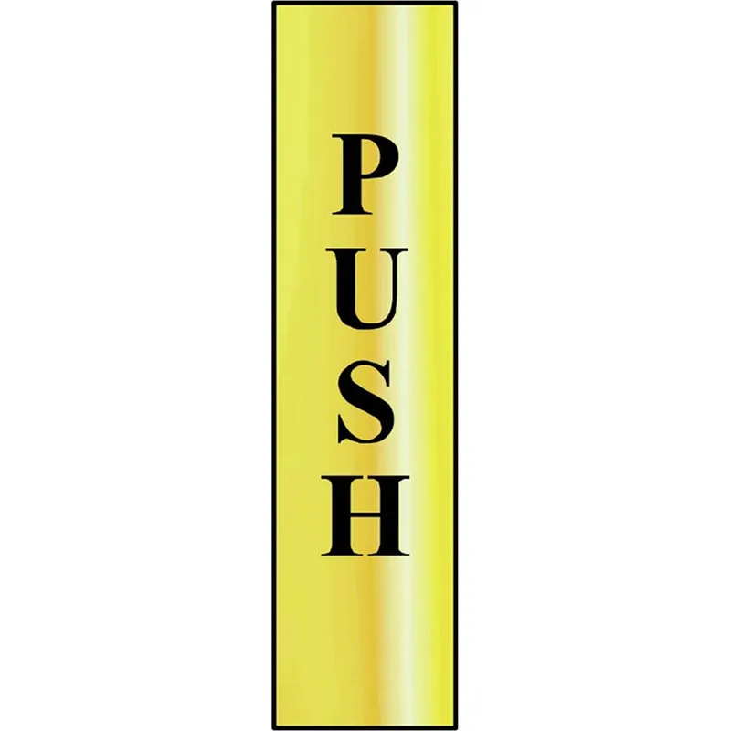 Scan Brass Effect Vertical Push Sign