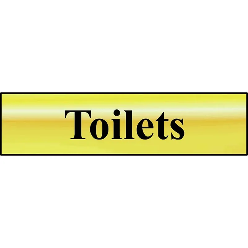 Scan Brass Effect Toilets Sign