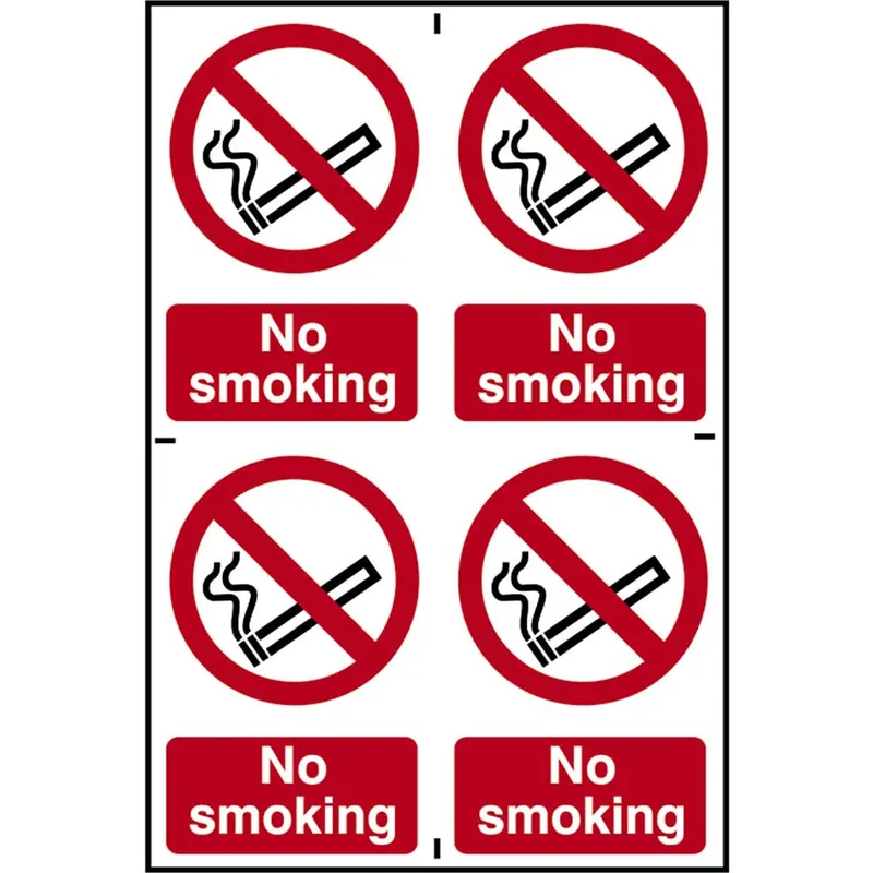 Scan No Smoking Sign Pack of 4