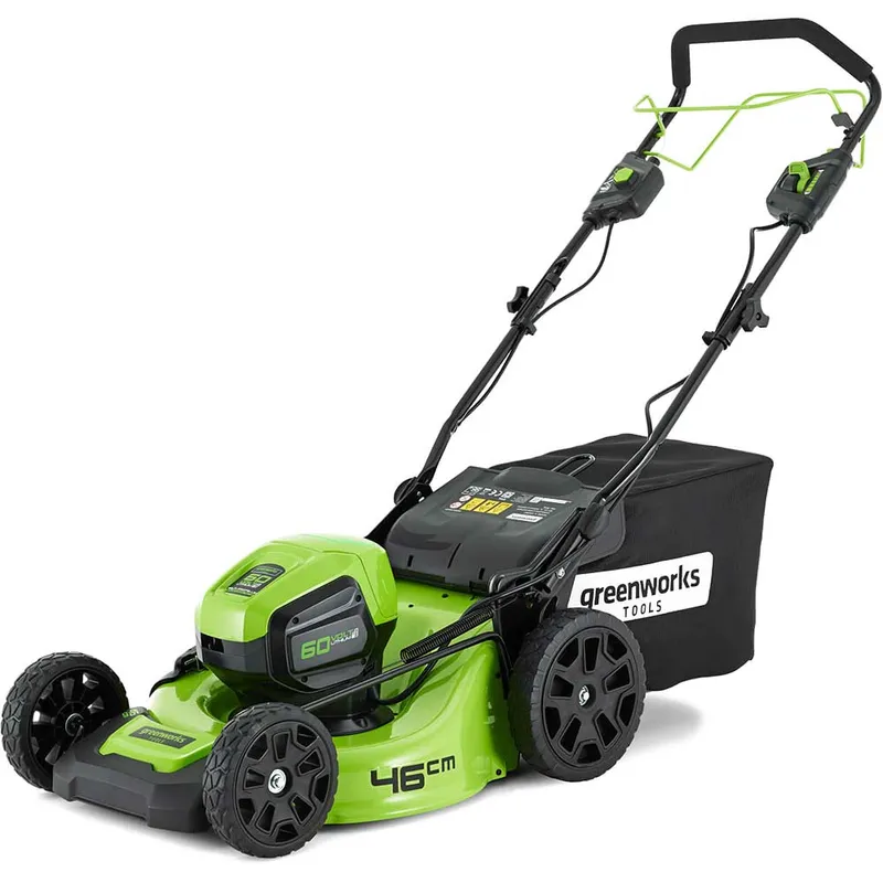 Greenworks GD60LM46SP 60v Cordless Brushless Self Propelled Rotary Lawnmower 460mm