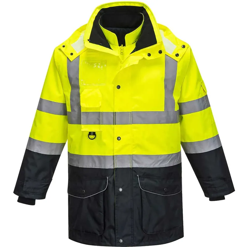 Oxford Weave 300D Class 3 Hi Vis 7-in-1 Contrast Traffic Jacket