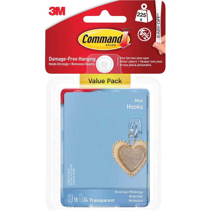 Command Adhesive Strip Mini Hooks