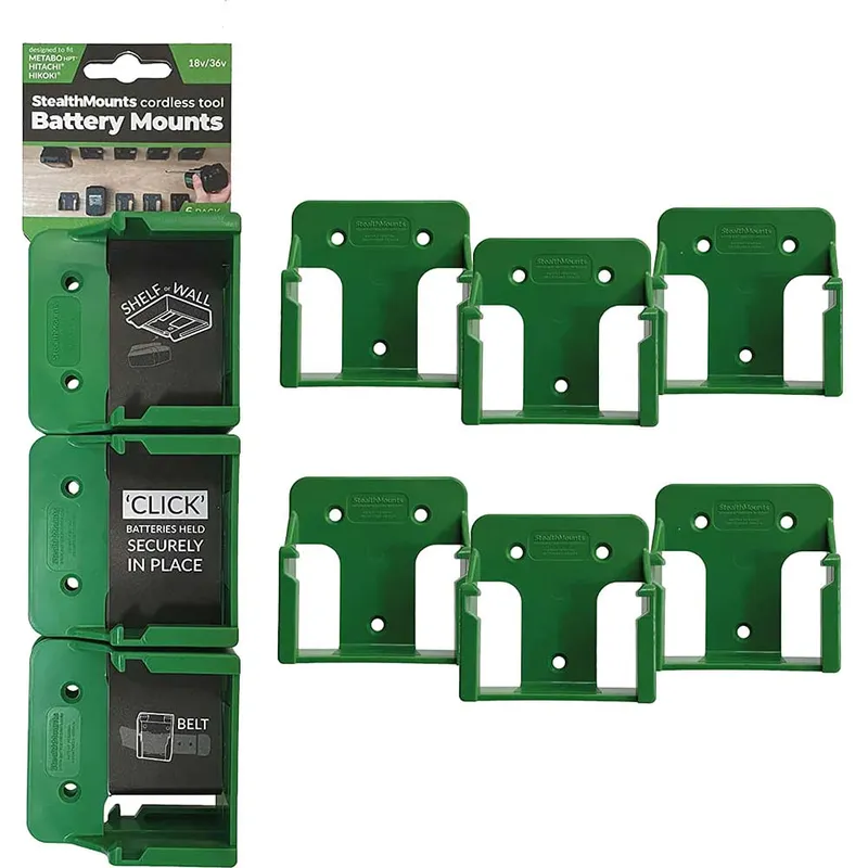 Stealth Mounts 6 Pack Battery Mounts for Metabo 18V Batteries