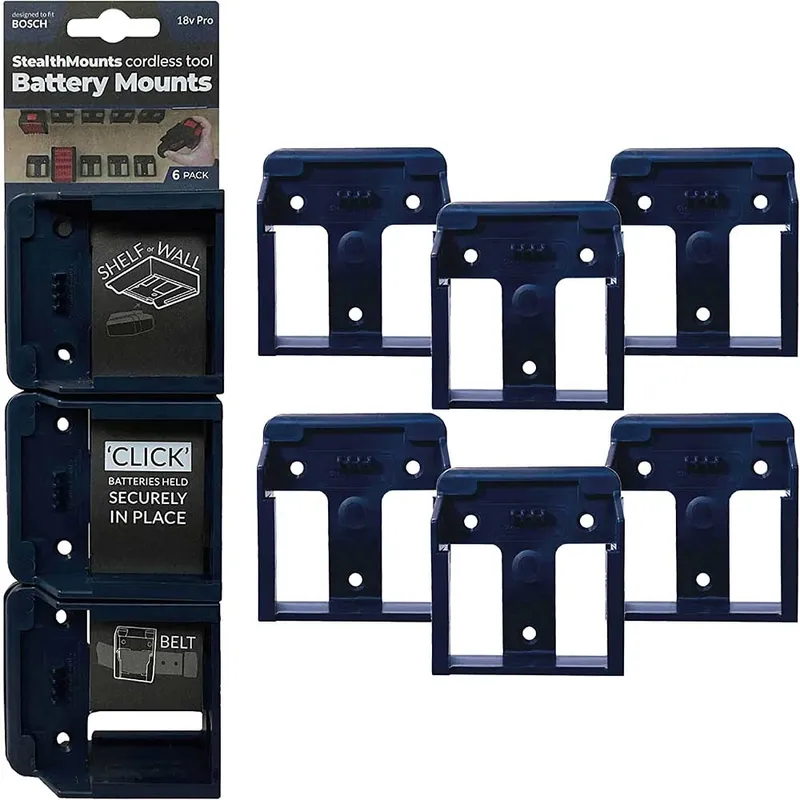 Stealth Mounts 6 Pack Battery Mounts for Bosch 18V PRO Batteries
