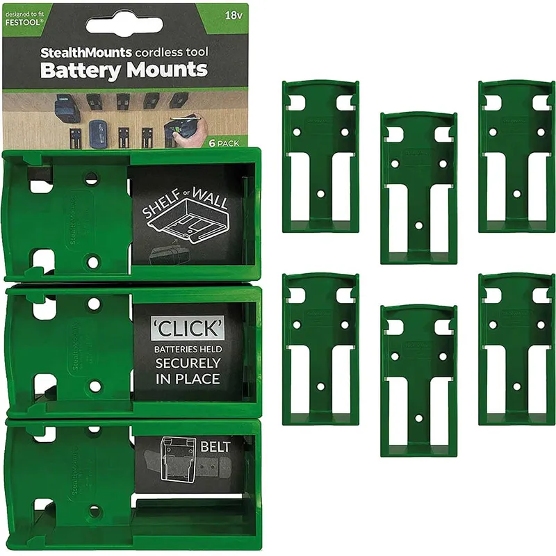 Stealth Mounts 6 Pack Battery Mounts for Festool 18V Batteries