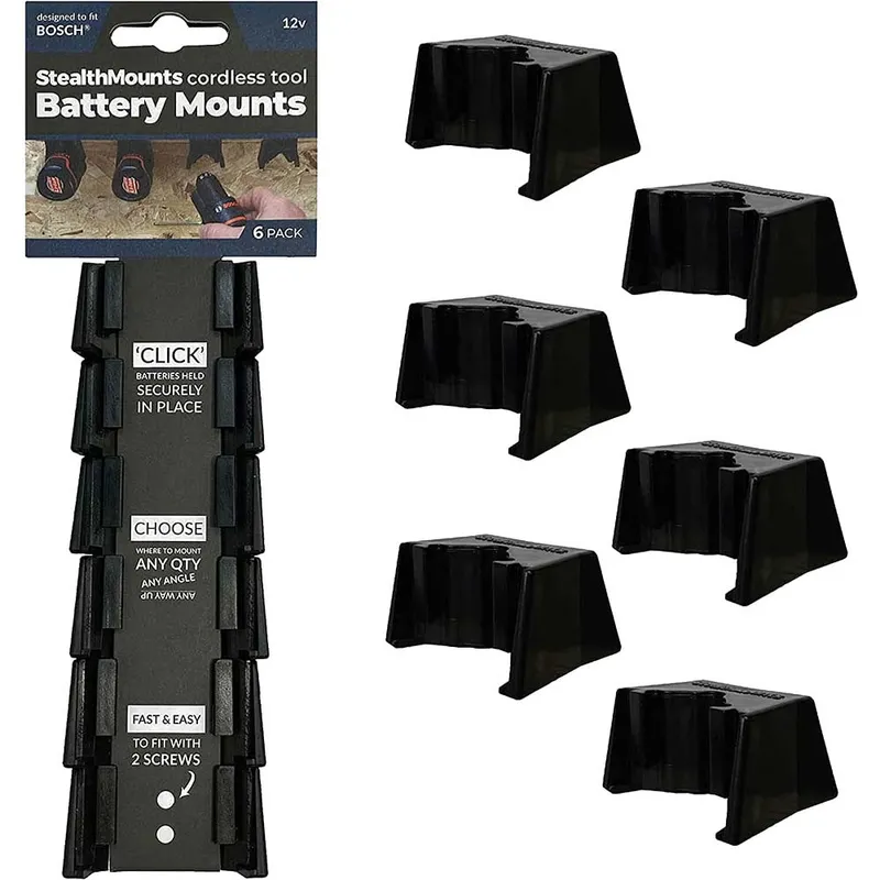 Stealth Mounts 6 Pack Battery Mounts for Bosch 12V PRO Batteries