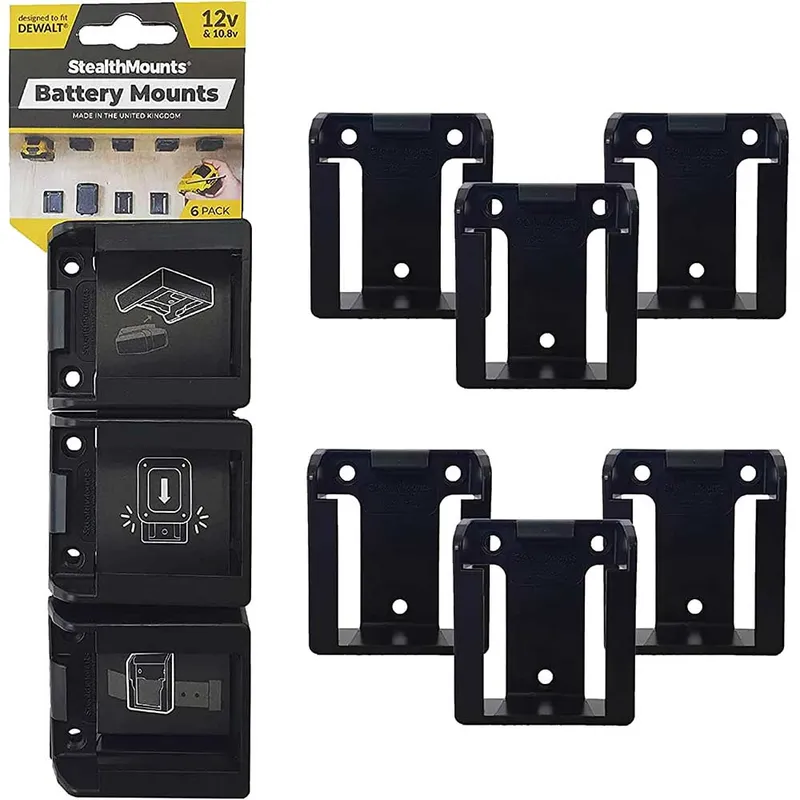Stealth Mounts 6 Pack Battery Mounts for DeWalt 12V XR Batteries