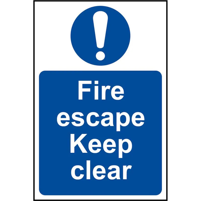 Scan Fire Escape Keep Clear Sign