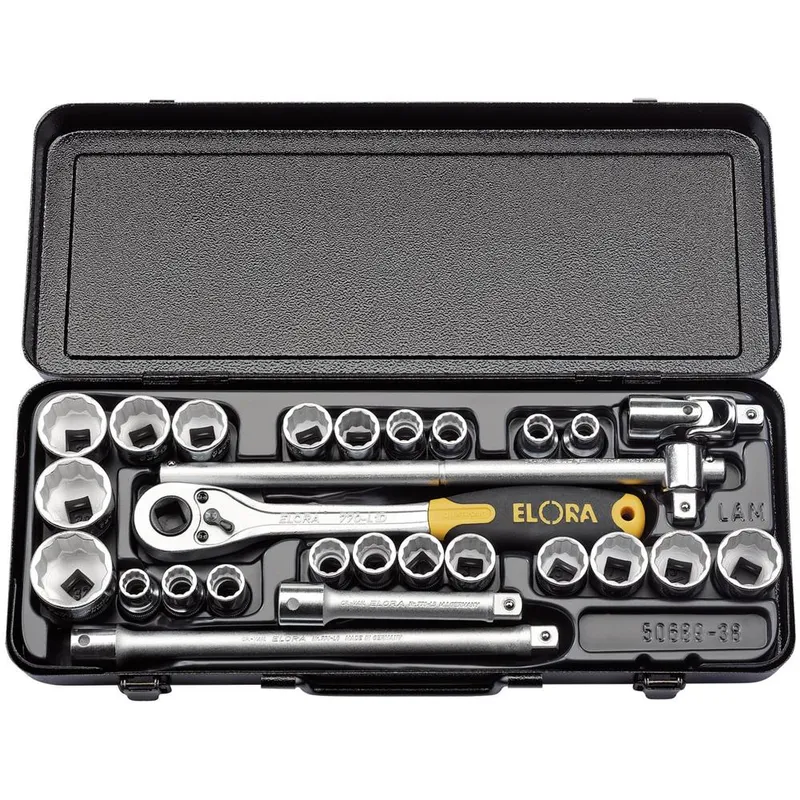 Elora 28 Piece 1/2" Drive Bi Hex Socket Set Metric and Imperial