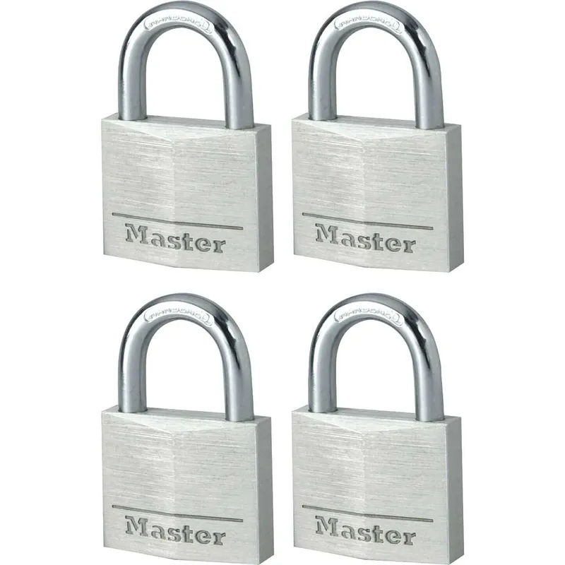Masterlock Aluminium Padlock Pack of 4 Keyed Alike