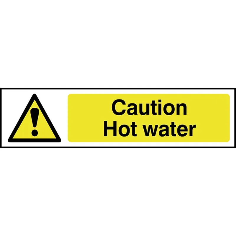 Scan Caution Hot Water Sign