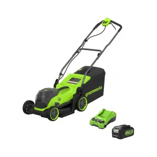 Greenworks MO24L411 24v Cordless Brushless Rotary Lawnmower 330mm