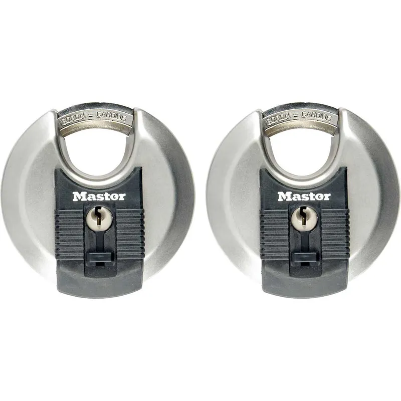 Masterlock Excell Stainless Steel Discus Padlock Pack of 2 Keyed Alike