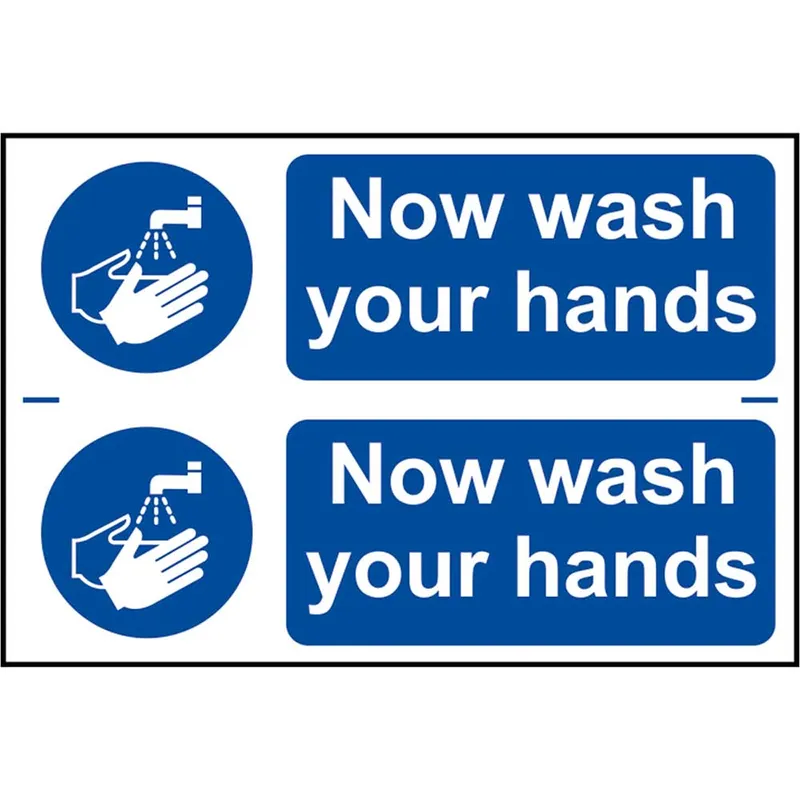 Scan Now Wash Your Hands Sign Pack of 2