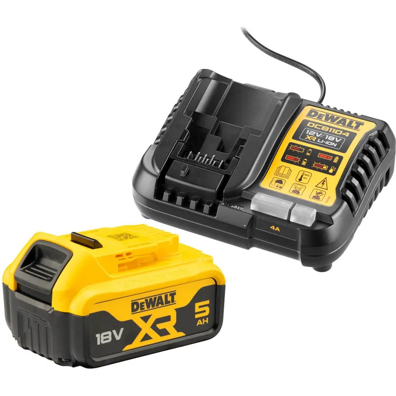 DeWalt 18v XR Cordless Li-ion Battery and Charger Pack 5ah
