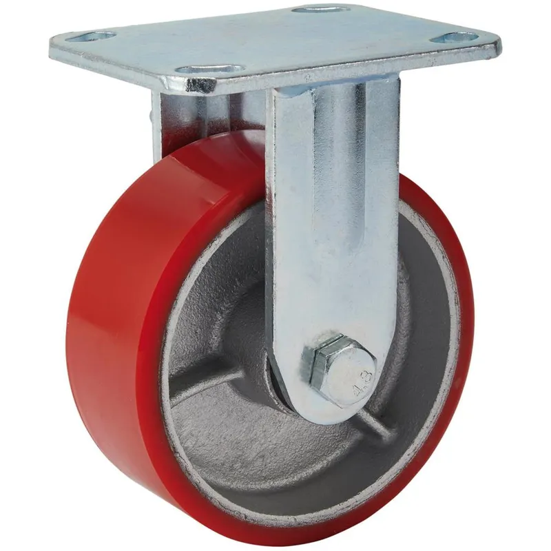 Draper Fixed Plate Fixing Heavy Duty Polyurethane Wheeled Castor
