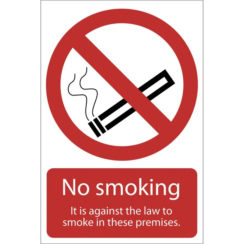 Draper No Smoking It Is Against The Law Sign