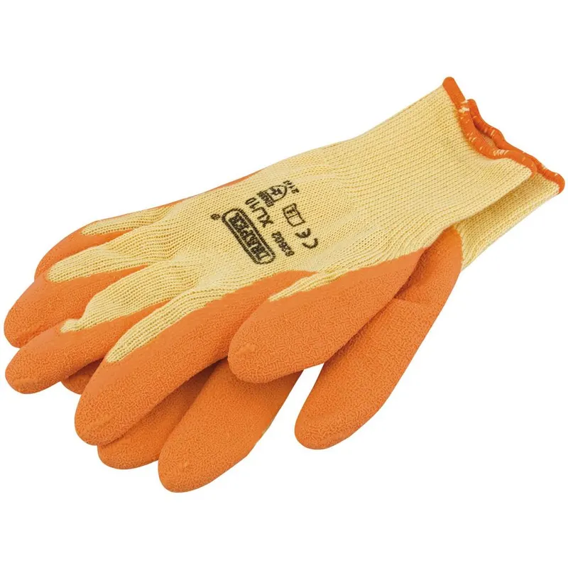 Draper Orange Heavy Duty Latex Coated Work Gloves