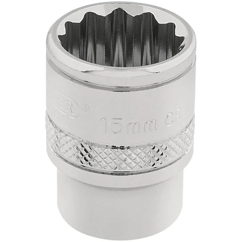 Draper 3/8" Drive Polished Finish Hi Torq Bi Hexagon Socket Metric