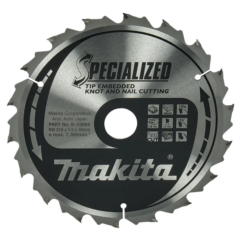Makita SPECIALIZED Circular Saw Blade for Knot and Nail Cutting