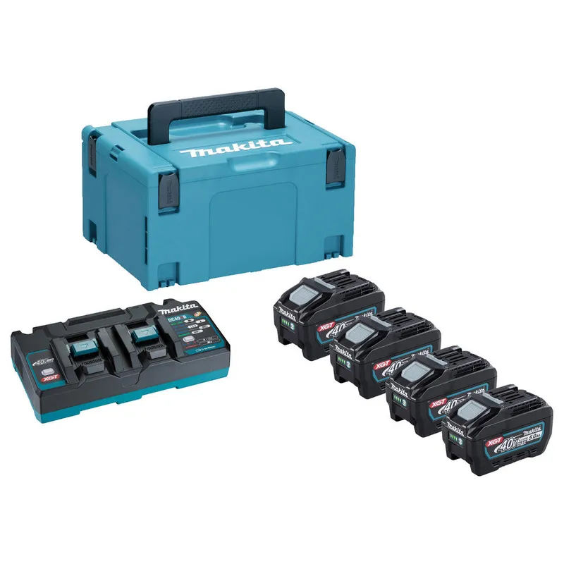 Makita 191U47-2 40v Max XGT Cordless 4 Battery 5ah and 110v Charger Kit