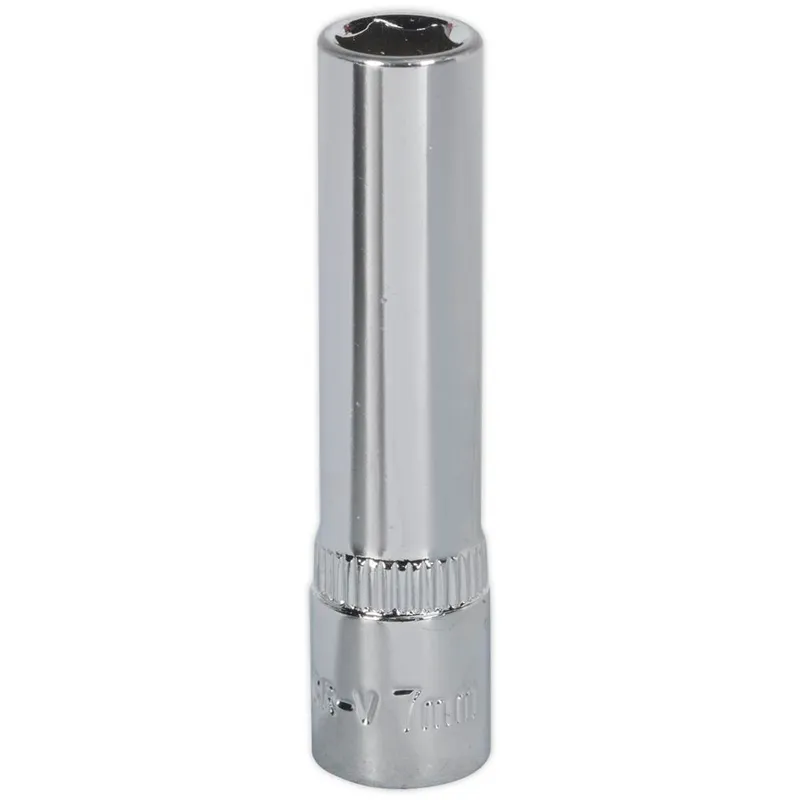 Sealey 1/4" Drive Polished Deep Hexagon WallDrive Socket Metric