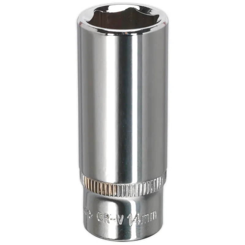 Sealey 1/4" Drive Polished Deep Hexagon WallDrive Socket Metric