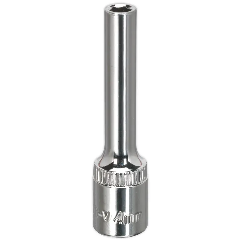 Sealey 1/4" Drive Polished Deep Hexagon WallDrive Socket Metric