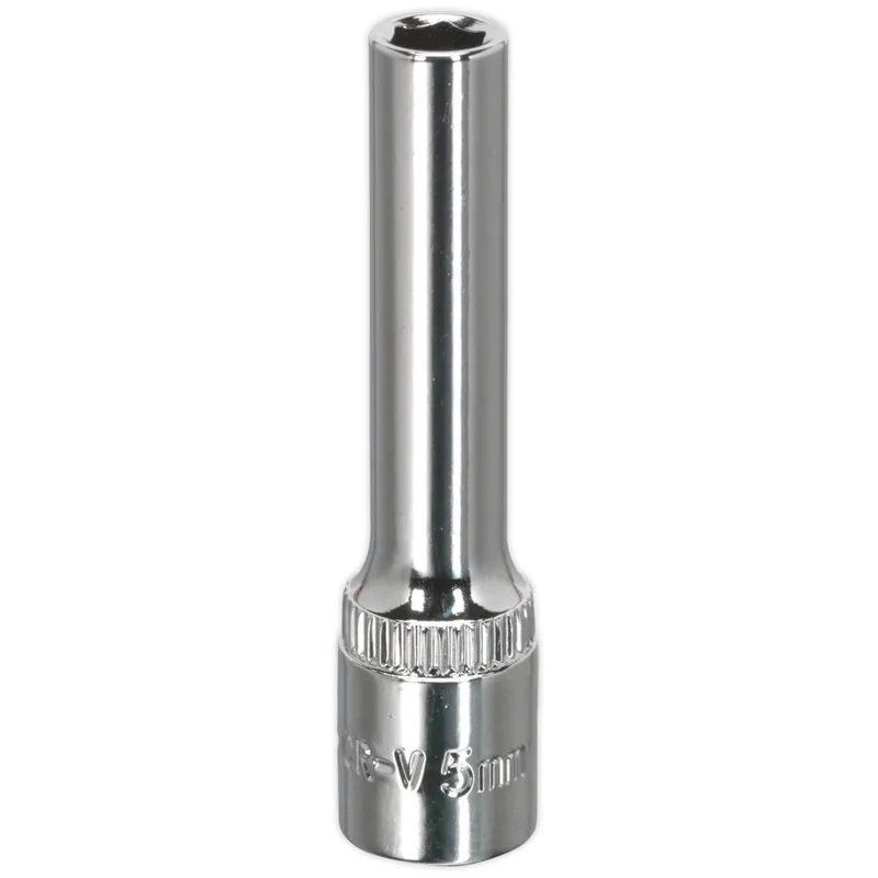 Sealey 1/4" Drive Polished Deep Hexagon WallDrive Socket Metric