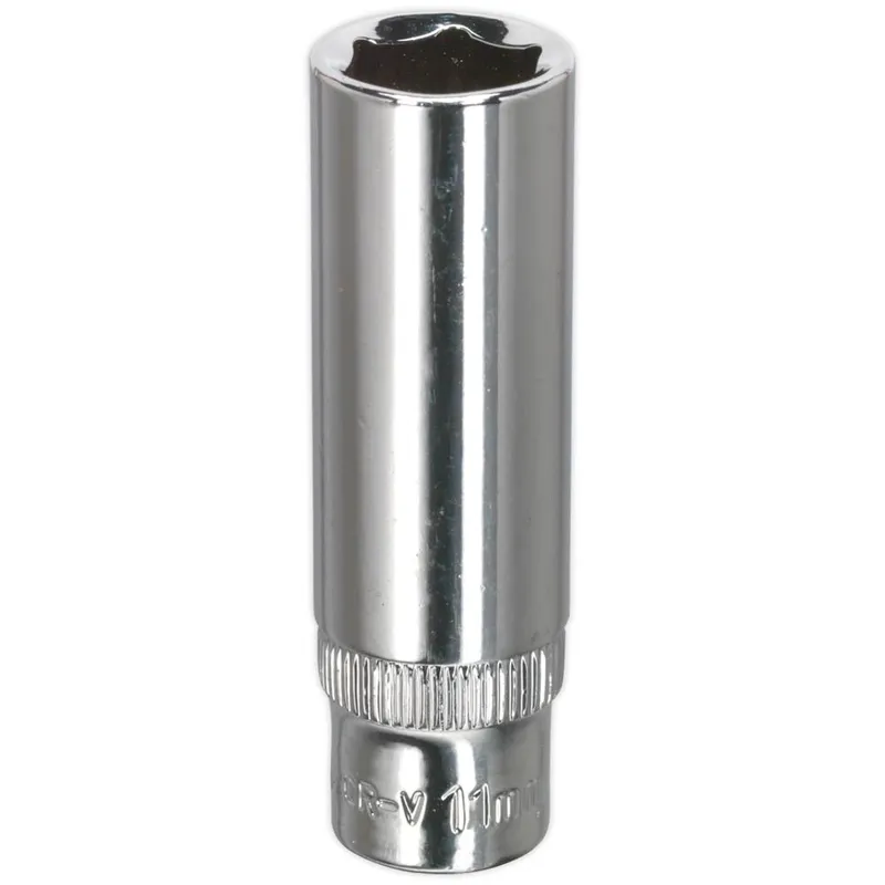 Sealey 1/4" Drive Polished Deep Hexagon WallDrive Socket Metric