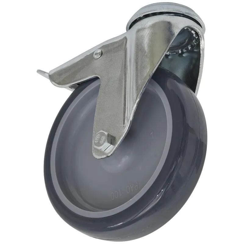 Sealey Bolt Hole Swivel Total Lock Castor Grey