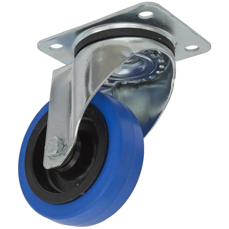 Sealey Swivel Plate Castor Blue Elastic