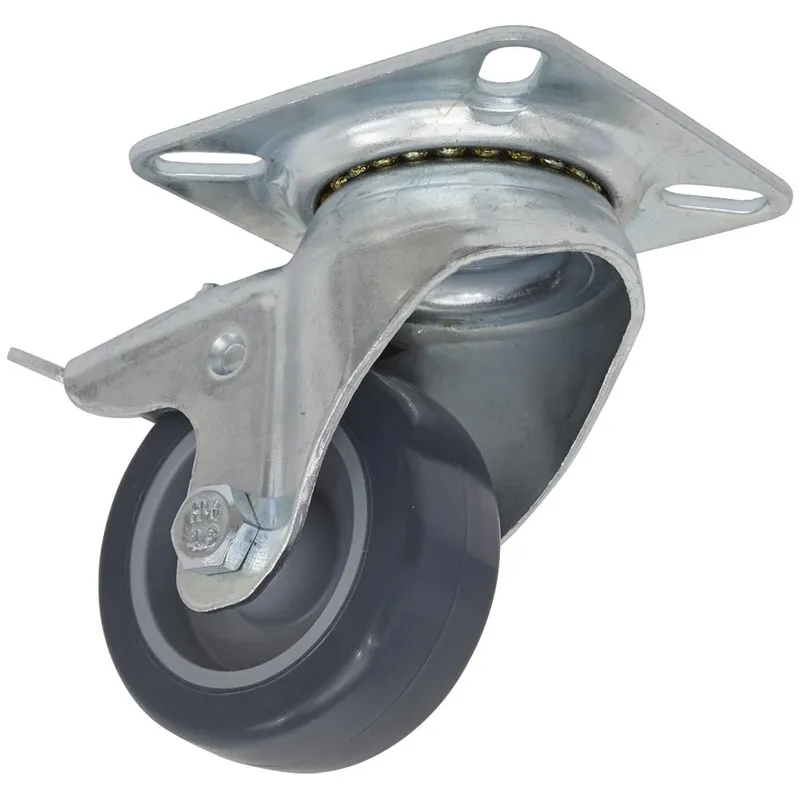 Sealey Swivel Plate Total Lock Castor Grey