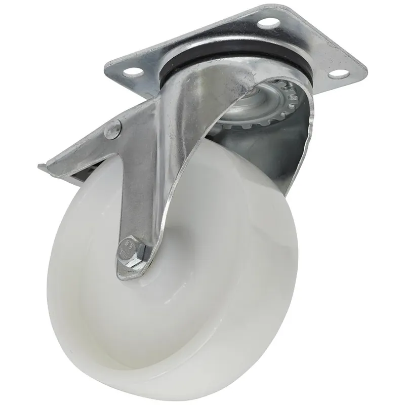 Sealey Swivel Plate Total Lock Castor White Polyamide