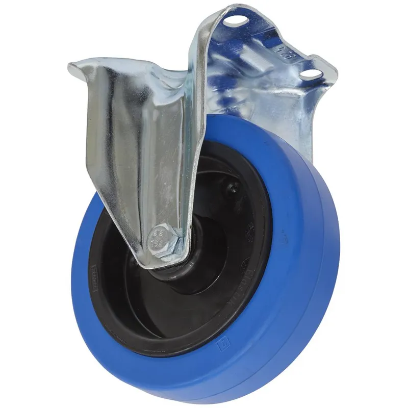 Sealey Fixed Plate Castor Blue Elastic