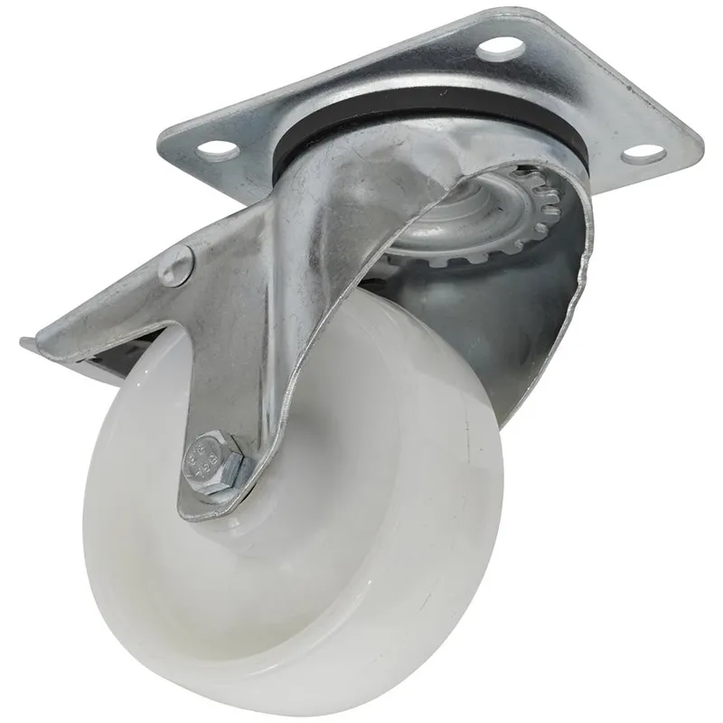 Sealey Swivel Plate Total Lock Castor White Polyamide