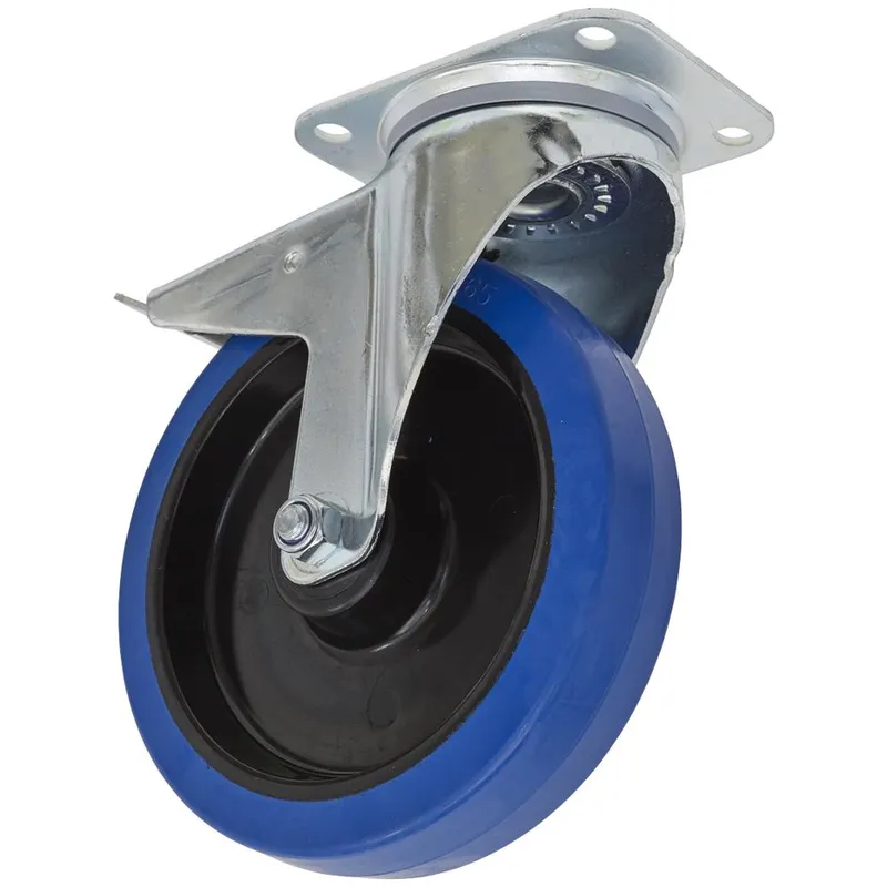 Sealey Swivel Plate Total Lock Castor Blue Elastic