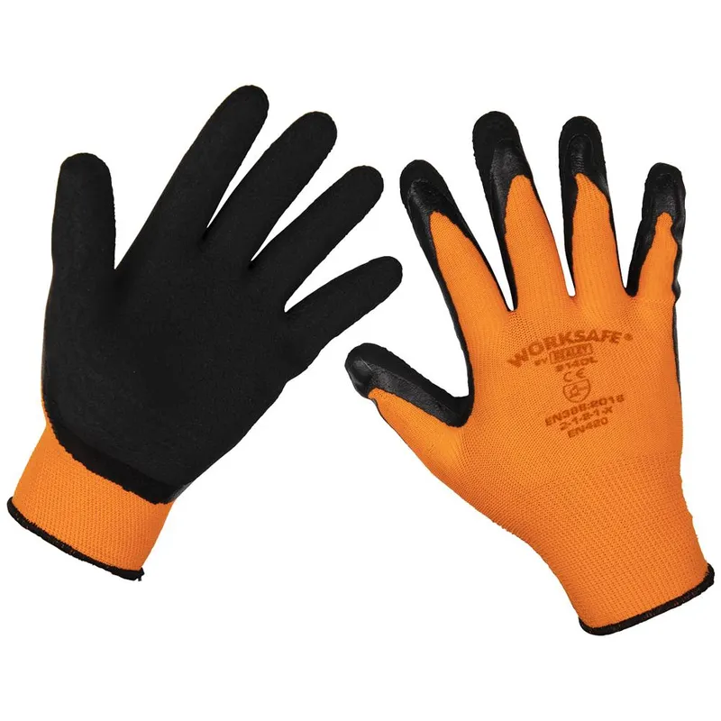 Sealey Worksafe Foam Latex Grip Gloves