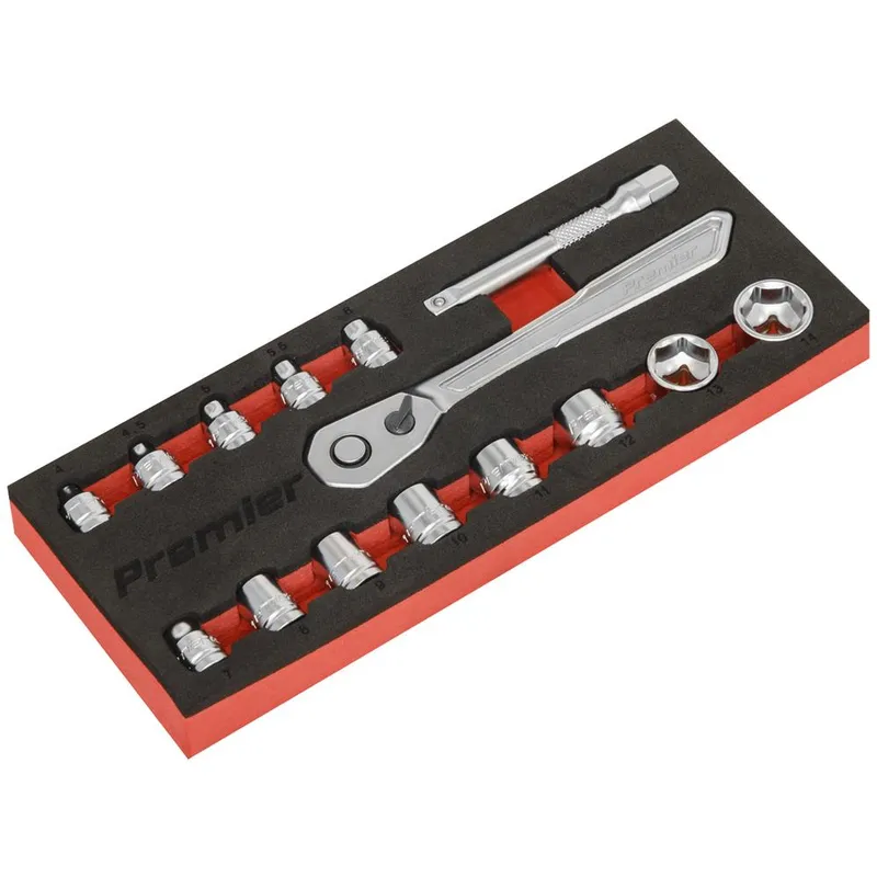 Sealey 15 Piece 1/4" Drive Low Profile Socket Set