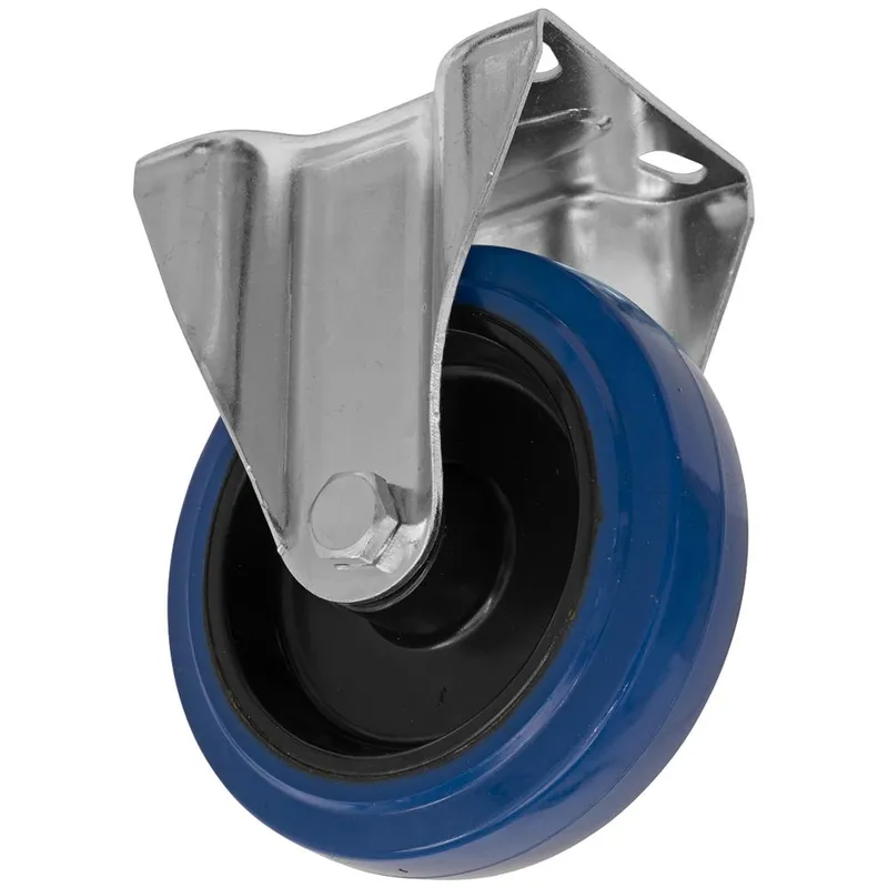 Sealey Heavy-Duty Blue Elastic Rubber Fixed Castor Wheel