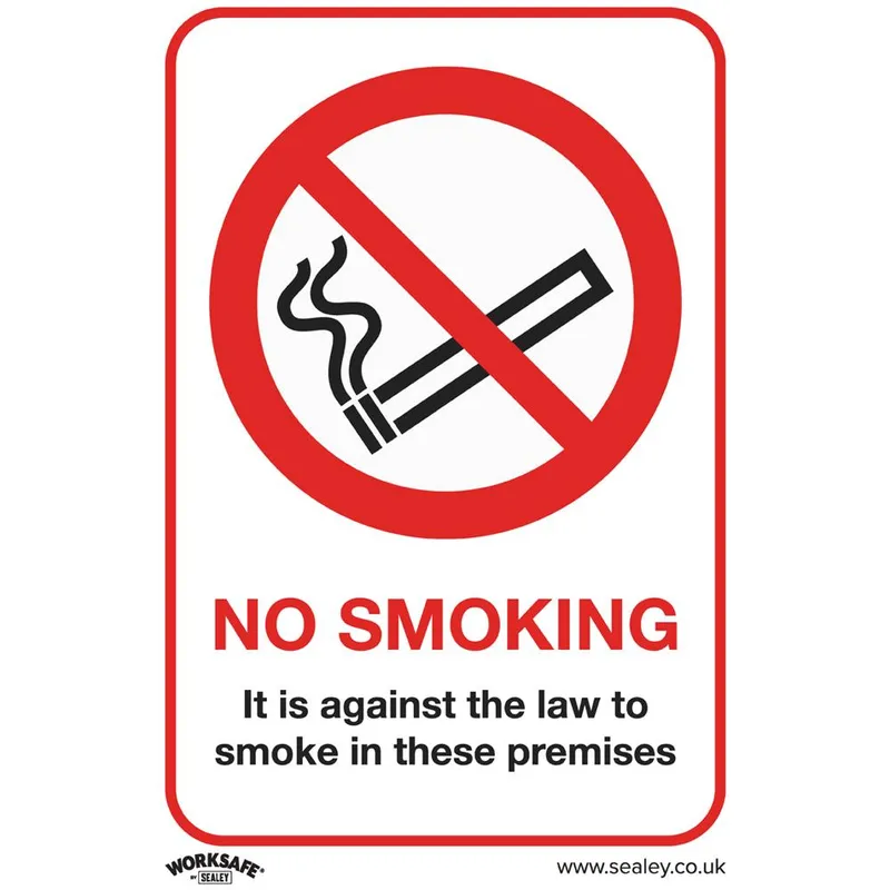 Sealey Self Adhesive Vinyl No Smoking On Premises Sign